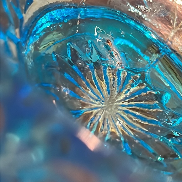 Small Blue Glass Basket Vintage - Picture 8 of 8